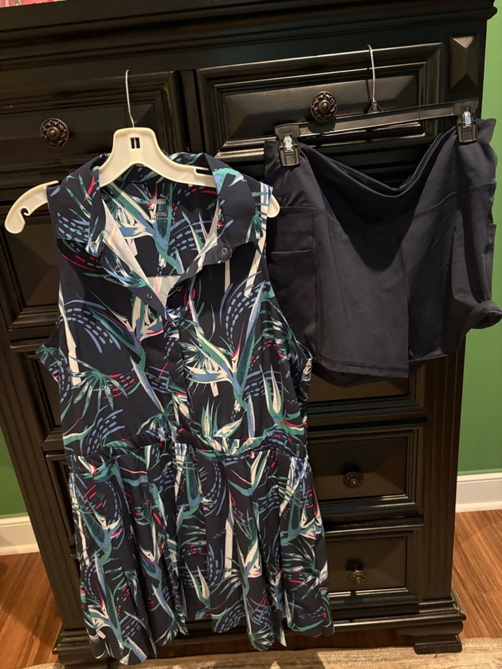 Puma Navy Tropical Print Tennis Dress with Skort